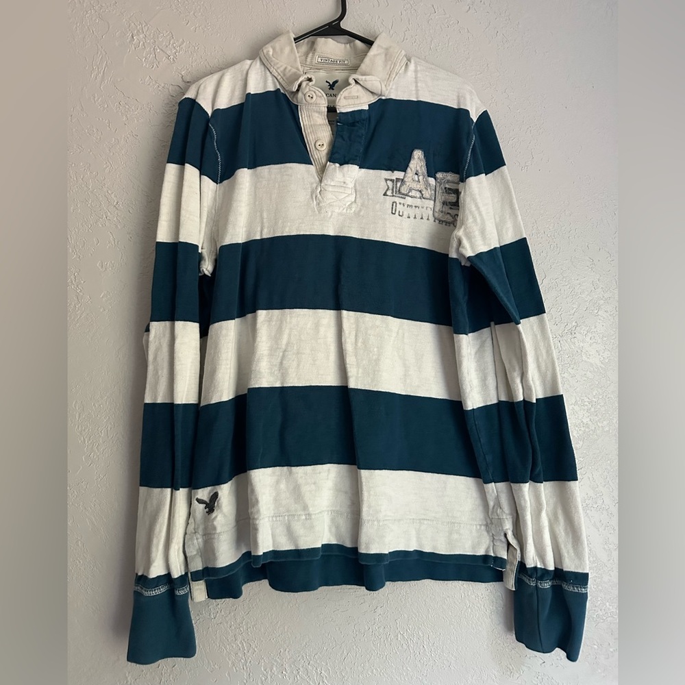 Men’s Large American Eagle Long Sleeve Polo